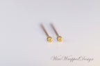 Genuine Canary Yellow DIAMOND Earring Studs - 1.5mm 0.03tcw (0.015 ea) - 14k Solid Gold (Yellow, or White), Platinum, Sterling Silver