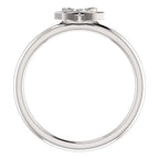 0.04 CTW Diamond Star Ring - Sterling Silver, 14k Gold (Y, W or R), Platinum