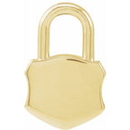 Engravable Lock Pendant Necklace or Charm with 3 Initials - 14k Gold (Y, W, R), Platinum, Sterling Silver