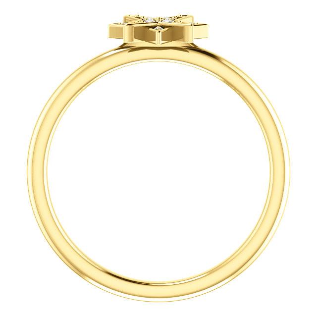 0.04 CTW Diamond Star Ring - Sterling Silver, 14k Gold (Y, W or R), Platinum