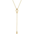 Geometric Diamond Shaped Y Necklace 16-18" - 14k Gold (Y, W or R)