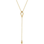 Geometric Diamond Shaped Y Necklace 16-18" - 14k Gold (Y, W or R)