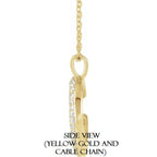 Diamond Crescent Moon Necklace Pendant 0.33ctw 14k SOLID Gold (Y, W, R), Platinum 15mm Pendant Jewelry Christmas Gift