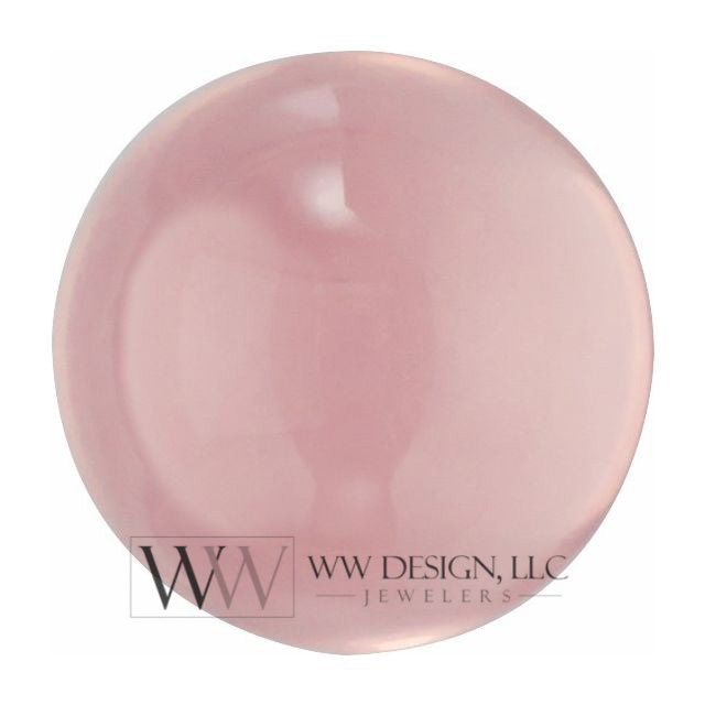 Pink ROSE QUARTZ CABOCHON Genuine Round 5mm 0.58 ct Belly Navel Ring Curved Barbell 14k Gold (Yellow, White, Rose) 14 ga Birthstone Gift