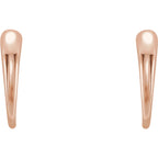 Horn Shaped J-Hoop Earrings - 14K Rose Gold