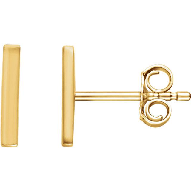 Vertical Bar Earrings - 14K Yellow Gold
