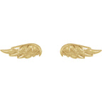 Angel Wing Earrings - 14K Gold (Y, R OR W), Platinum, or Sterling Silver