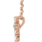 1/6 CTW Diamond Cross 16-18" Necklace - 14k Gold (Y, W or R), Platinum, Sterling Silver