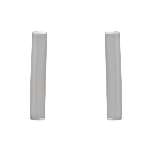 Vertical Bar Earrings - 14K White Gold, Platinum, or Sterling Silver