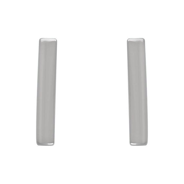 Vertical Bar Earrings - 14K White Gold, Platinum, or Sterling Silver