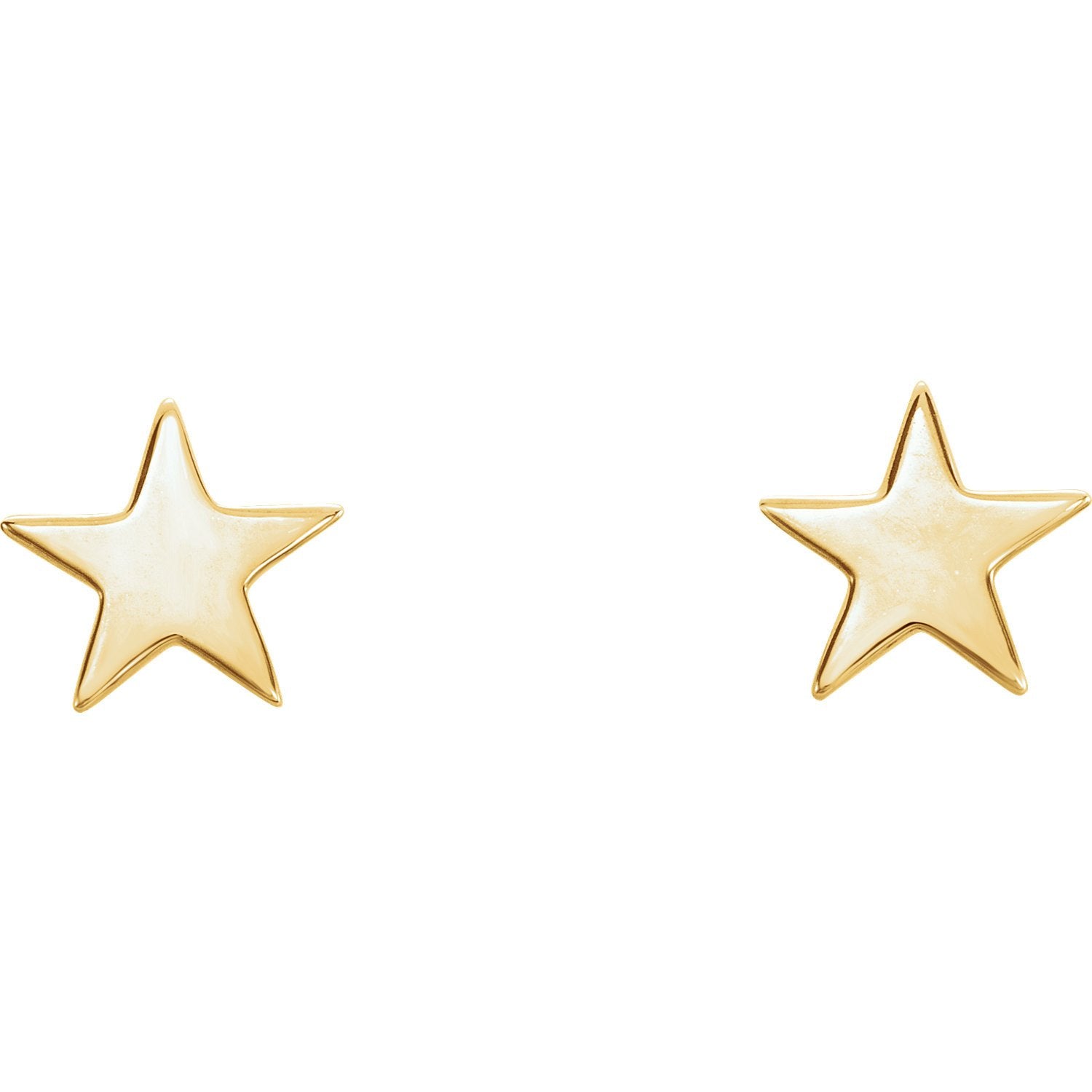 Star Cutout Earrings with Backs - 14K Gold (Y, W or R), Platinum, or Sterling Silver