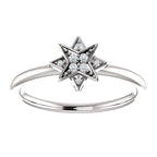 0.04 CTW Diamond Star Ring - Sterling Silver, 14k Gold (Y, W or R), Platinum
