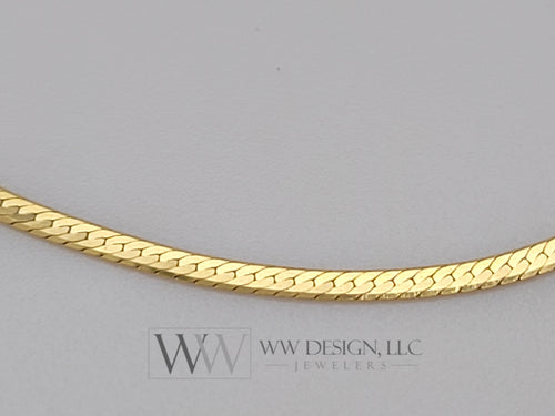 1.5mm Flexible Herringbone Chain 7" Chain Bracelet with Spring Clasp - 14K Yellow Gold
