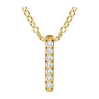 0.05 CTW Diamond Bar Necklace 16-18" - 14k Gold (Y, W or R)