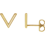 Small "V" Chevron Earrings - 14k Gold (Y or W), Platinum or Sterling Silver
