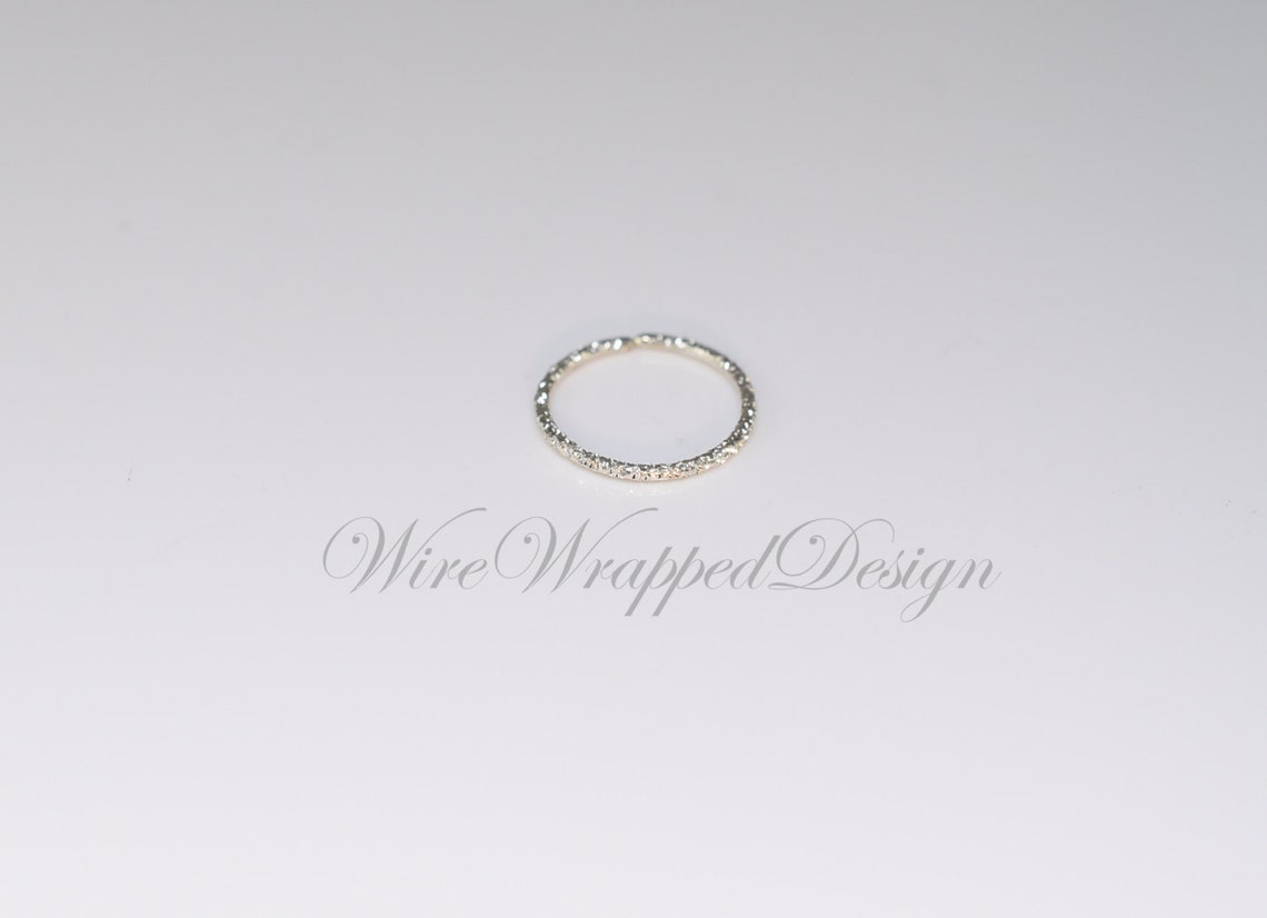 22 gauge Sparkly Diamond Cut Seamless Ring Hoop - 14k, 18k, 22k, 24k Gold (Yellow, White or Rose), Sterling Silver or Platinum