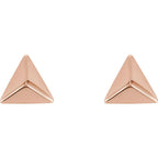 Pyramid Geometric Earrings with Backs - 14K Gold (Y, W or R), Platinum, or Sterling Silver