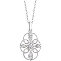 Sterling Silver 1/10 CTW Diamond Filigree 16-18" Necklace