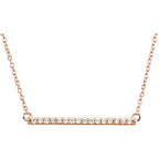 1/6 CTW Diamond Bar Necklace  16-18" - 14k Gold (Y, W or R)