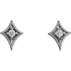 1/8 CTW Diamond Geometric Diamond Shaped Earrings - 14K Gold (Y, R or W), Platinum, or Sterling Silver
