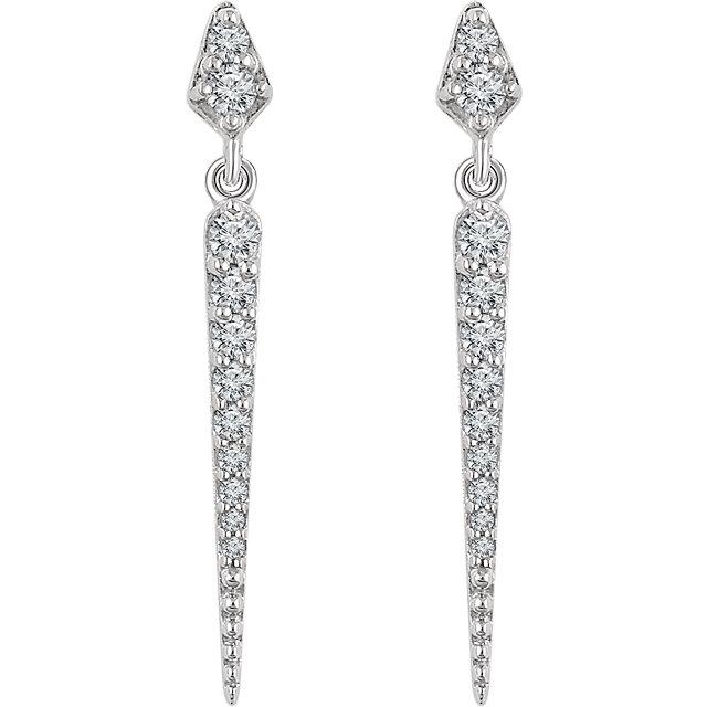 14K White 1/4 CTW Diamond Dangle Earrings - WW Design, LLC