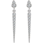 14K White 1/4 CTW Diamond Dangle Earrings - WW Design, LLC