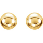 5mm Ball Earrings with Bright Finish - 14K Gold (Yellow or White)