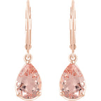 14k Rose Gold Morganite Lever Back Earrings - WW Design, LLC