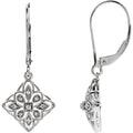 Sterling Silver 1/10 CTW Diamond Granulated Filigree Earrings
