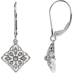 Sterling Silver 1/10 CTW Diamond Granulated Filigree Earrings
