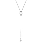 Geometric Diamond Shaped Y Necklace 16-18" - 14k Gold (Y, W or R)