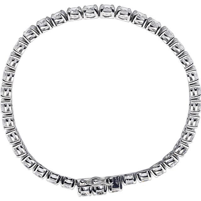 5mm Round Cubic Zirconia Line Tennis Bracelet - Sterling Silver