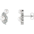 Akoya Cultured Pearls & 1/2 CTW Diamond Earrings  - WW Design, LLC
