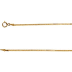 1.5mm Flexible Herringbone Chain 7" Chain Bracelet with Spring Clasp - 14K Yellow