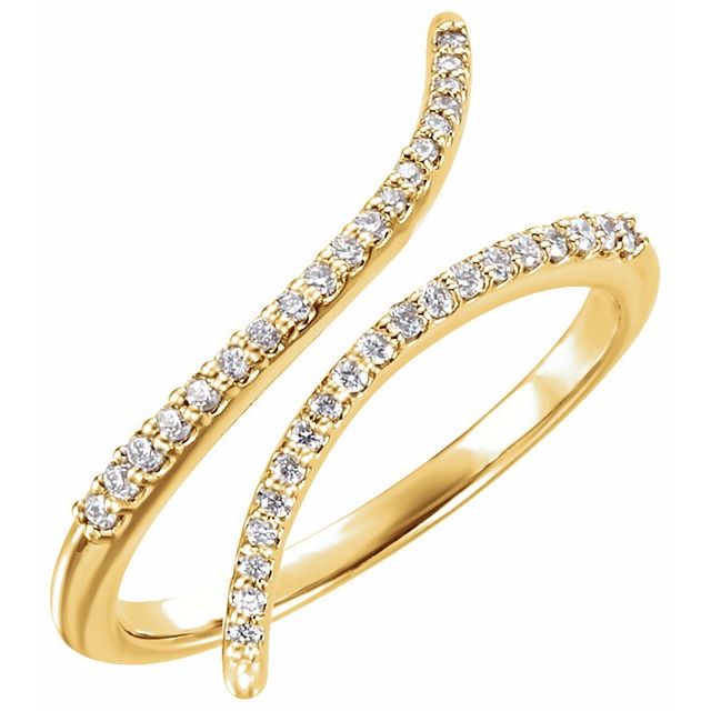 1/6 CTW Bypass Diamond Ring - 14k Gold (Y, W or R), Platinum