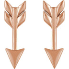 Arrow Earrings - 14K Gold (Y, W or R), or Sterling Silver