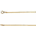 1.5mm Flexible Herringbone Chain Necklace with Spring Clasp - 14K Yellow Gold, 16", 18", 20" & 24"