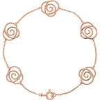 Rose Floral Chain Bracelet - 14k Rose Gold