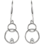 0.04 CTW Diamond Double Interlocking Circle Earrings - 14k Gold (Y, W, or R)