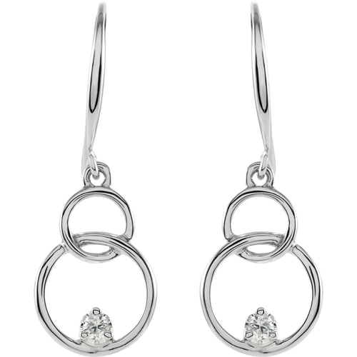 0.04 CTW Diamond Double Interlocking Circle Earrings - 14k Gold (Y, W, or R)