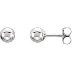 5mm Ball Earrings with Bright Finish - 14K Gold (Yellow or White)
