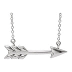 Arrow Necklace 16"-18"- 14k Gold (Y, W or R), or Sterling Silver