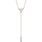 1/6 CTW Diamond Geometric Triangle & Bar Y Necklace 16-18" - 14k Gold (Y, W or R)
