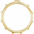 Rosary Religious Cross Ring - 14k Gold (Y, W or R), Platinum or Sterling Silver