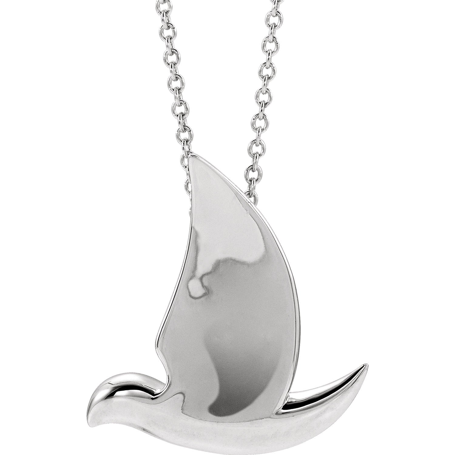 Holy Spirit Dove 16-18" Necklace - 14k Gold (Y, W or R), Platinum, Sterling Silver