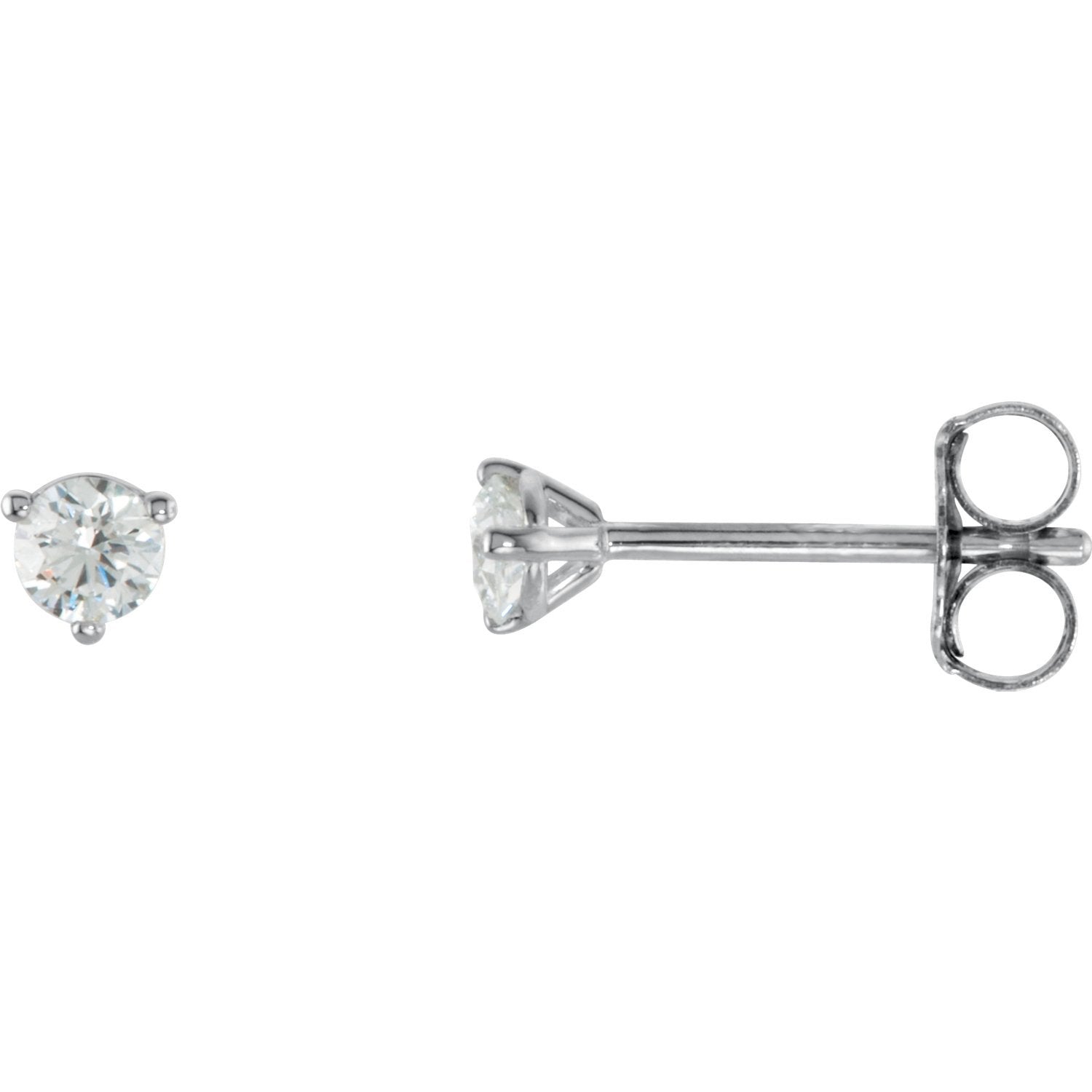 14K, 18k White Gold or Platinum 1/5 CTW Diamond Stud Earrings