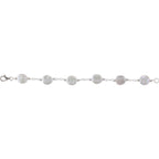 12-13mm Freshwater Cultured White Coin Pearl Station 7.5" Bracelet - Sterling Silver