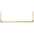 Straight Bar Necklace 16-18" - 14k Gold (Y, W or R), or Sterling Silver