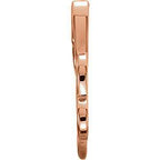 Double Heart Chain Slide Necklace 16"-18" Adjustable - 14k Gold (Y, W or R), Sterling Silver