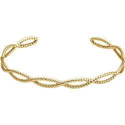 Rope Cuff Bracelet - 14k Gold (Y, R or W), or Sterling Silver